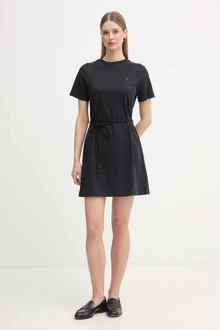 Tommy Hilfiger bavlnený WW0WW49772 čierna SS26