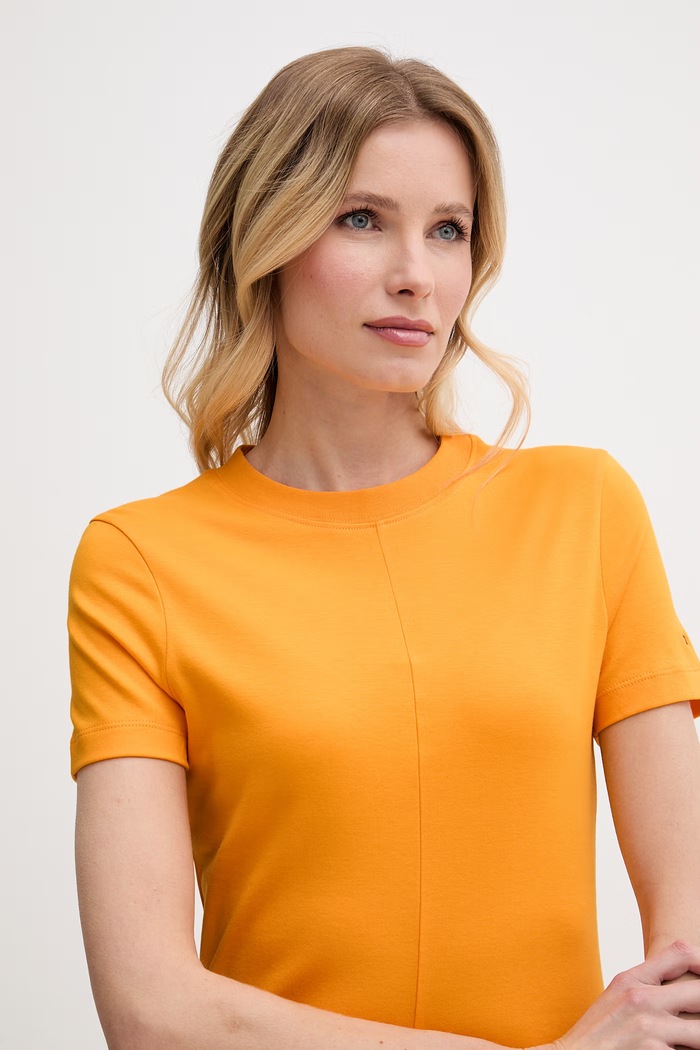 Tommy Hilfiger rochie de bumbac portocaliu WW0WW50825