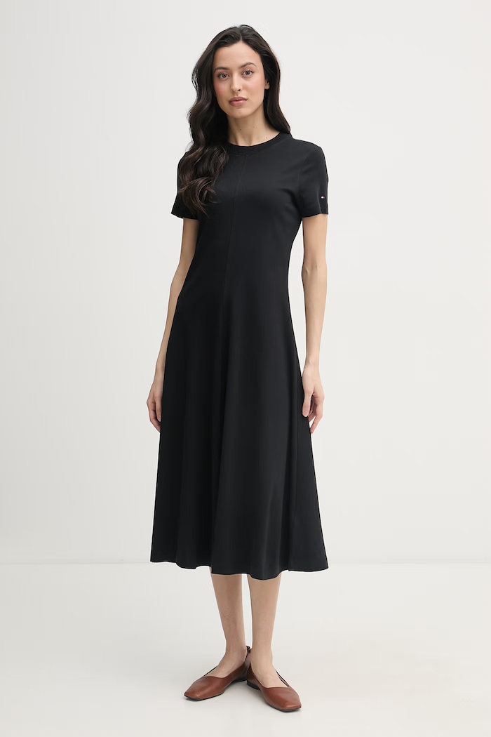 Tommy Hilfiger šaty bavlnené čierna WW0WW50825