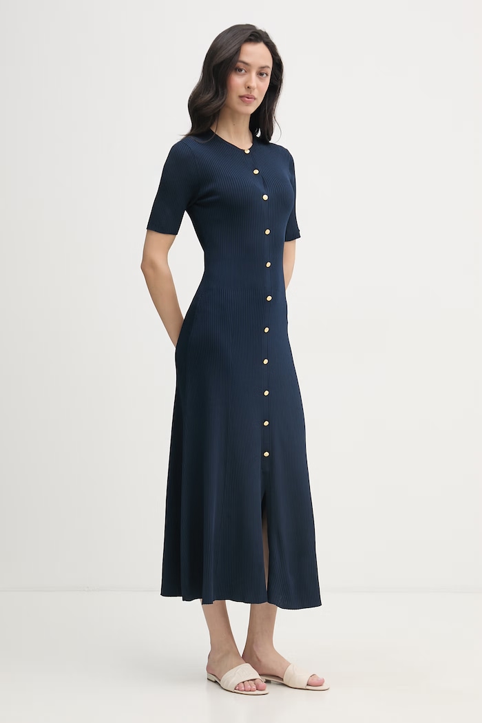 Tommy Hilfiger šaty WW0WW48521 tmavomodrá SS26