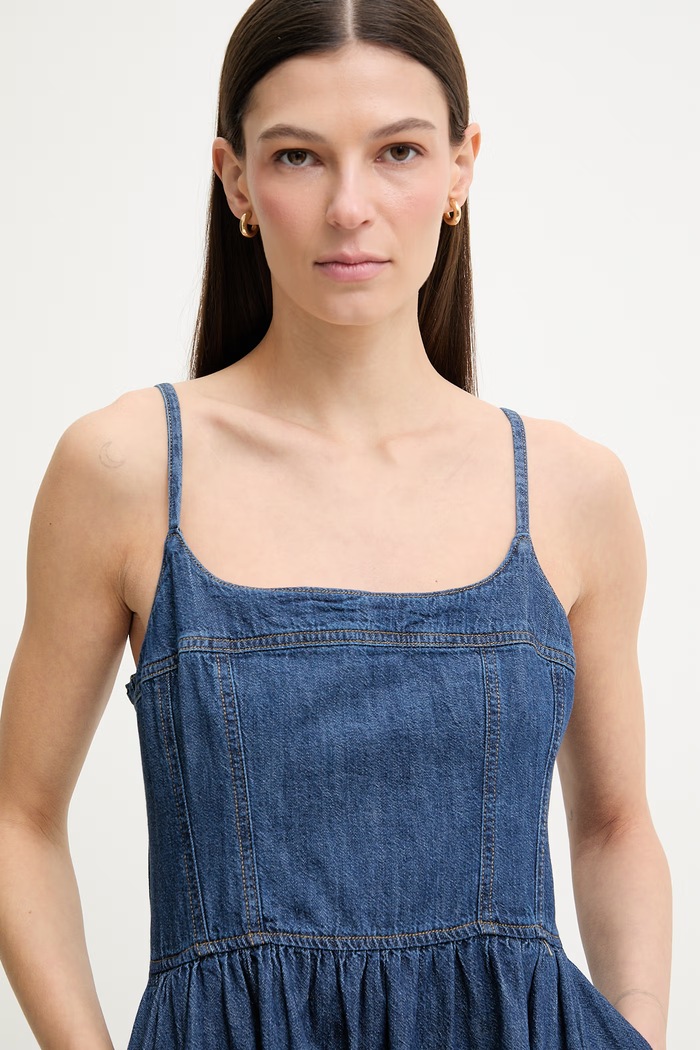 Levi's kiszélesedő farmer ruha JOLENE DENIM kék 005IG.0001