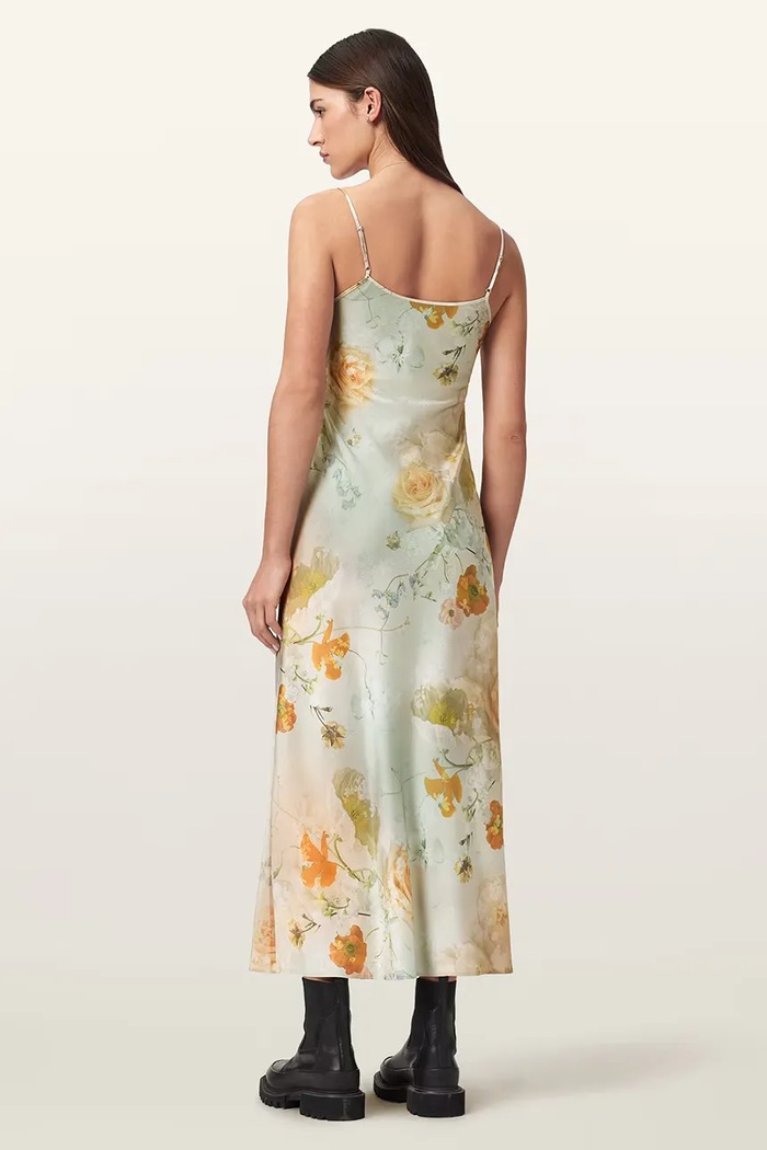 AllSaints sukienka bieliźniana BRYONY W012DE zielony SS26