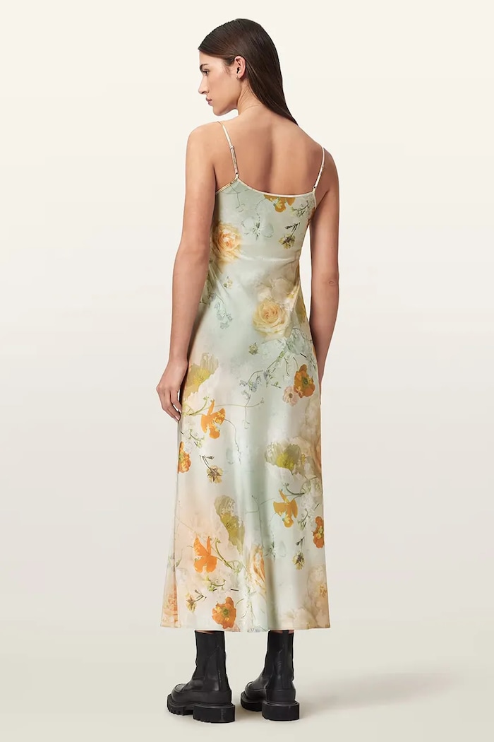 AllSaints sukienka bieliźniana BRYONY W012DE zielony SS26