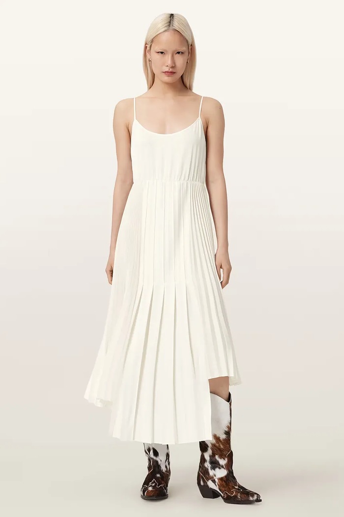 Φόρεμα και ζακέτα AllSaints LUCILLE W215DE λευκό SS26