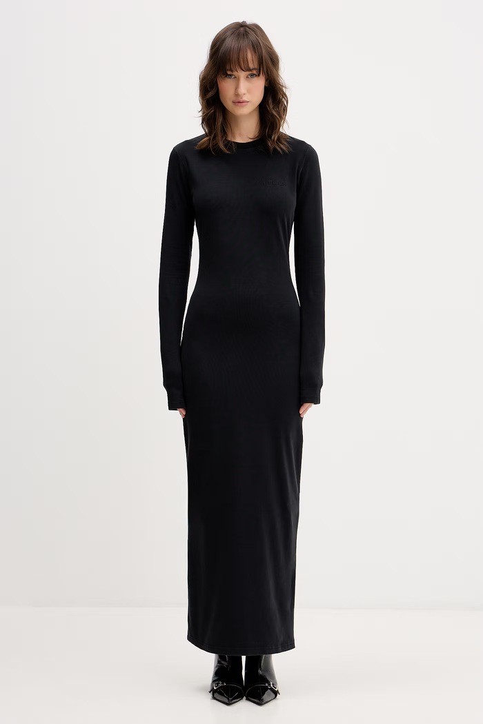 Φόρεμα VETEMENTS με ελαστάν μαύρο WE76DR540B