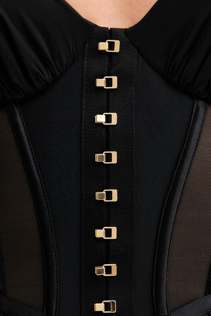 Elisabetta Franchi korzetna obleka AB90762E2 črna