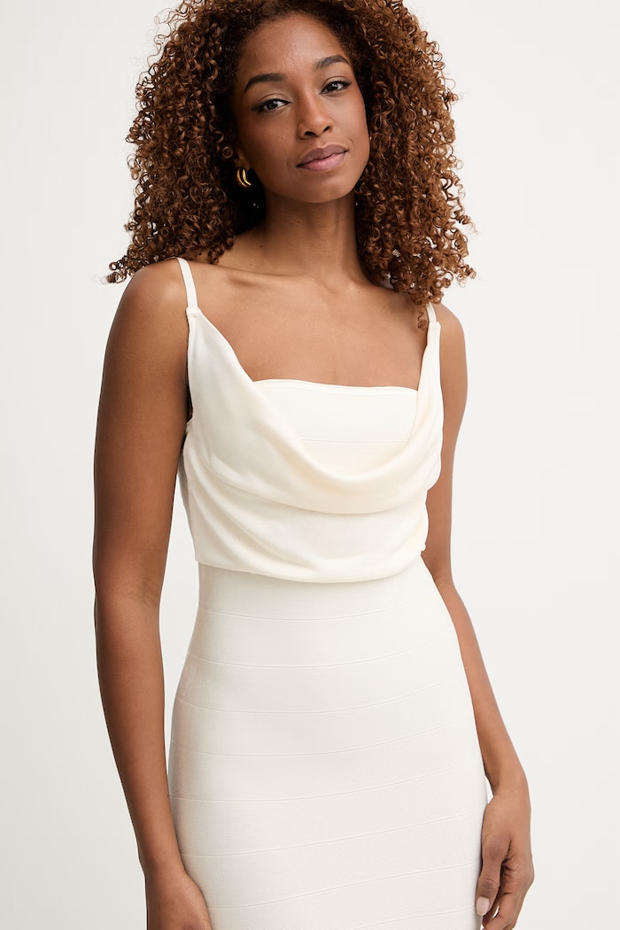 Guess sukienka bodycon z wiskozą ARISA beżowy W6GK83.Z0686