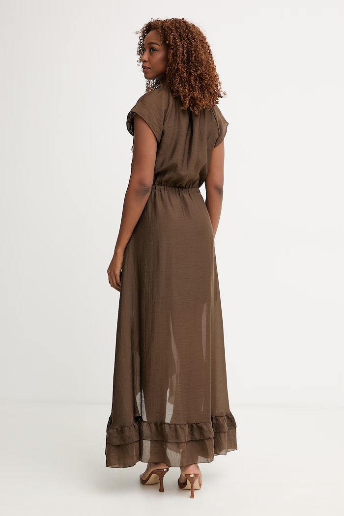 Îmbrăcăminte Guess rochie cu lyocell MAELYS W6GK87.W2111 maro