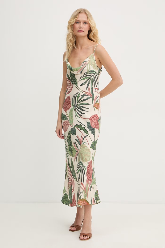 Guess sukienka bieliźniana z wiskozą AKILINA W6GK94.W2266 zielony SS26