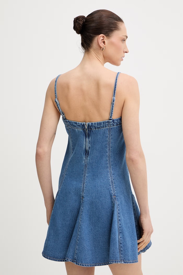 Oblečení Levi's letní šaty džínové DENIM GODET 005NY modrá