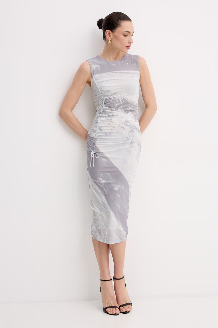 Patrizia Pepe obleka 2A3052.J423 siva SS26