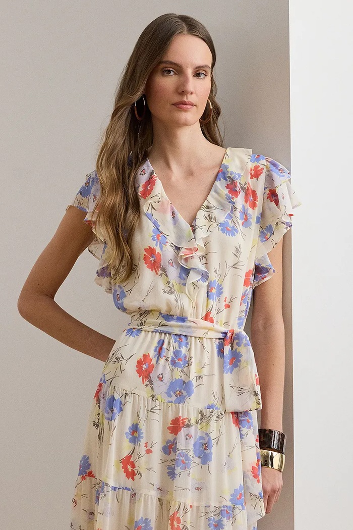 Oblačila Obleka Lauren Ralph Lauren 200P08686 bež