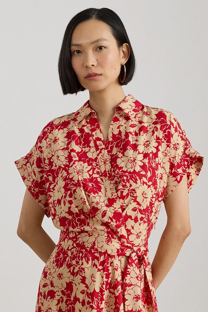 Oblačila Obleka Lauren Ralph Lauren 200P08692 rdeča