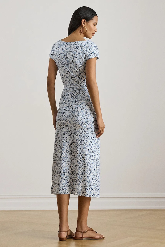 Lauren Ralph Lauren rochie din bumbac 200P09120 albastru SS26