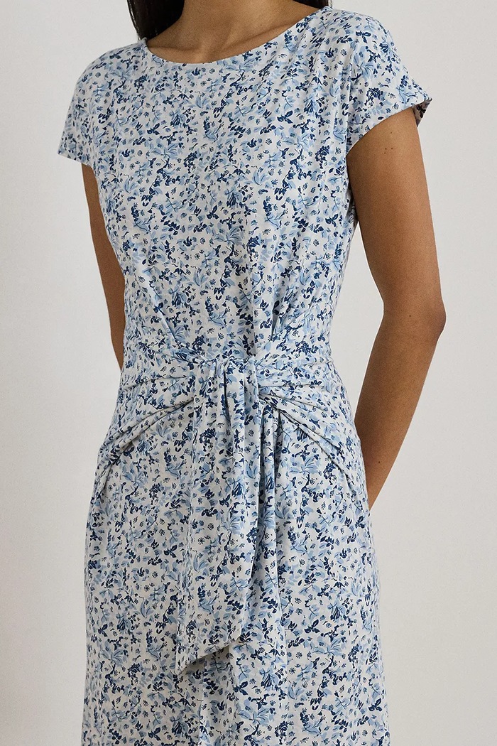 Lauren Ralph Lauren rochie din bumbac albastru 200P09120