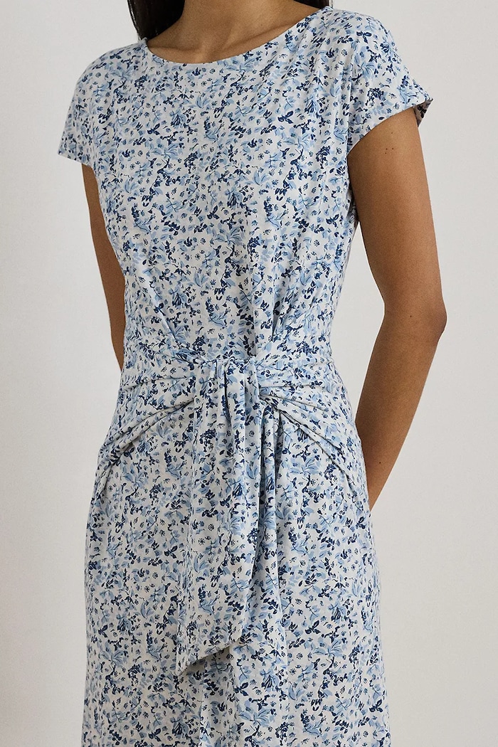 Lauren Ralph Lauren rochie din bumbac albastru 200P09120