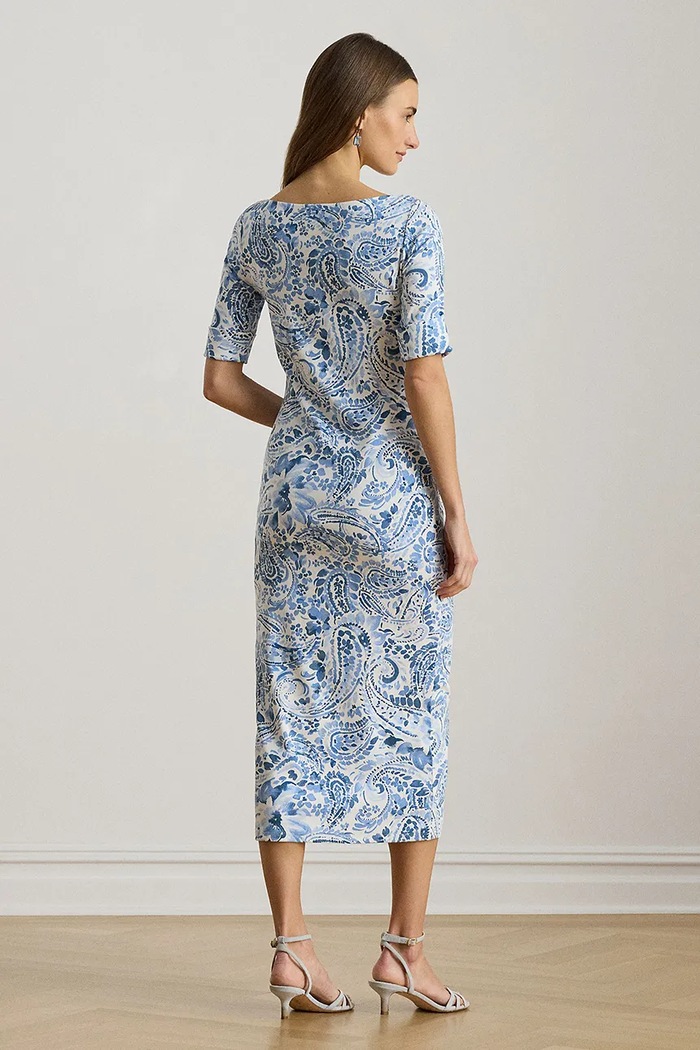 Lauren Ralph Lauren šaty bavlnené 200B22023 modrá SS26