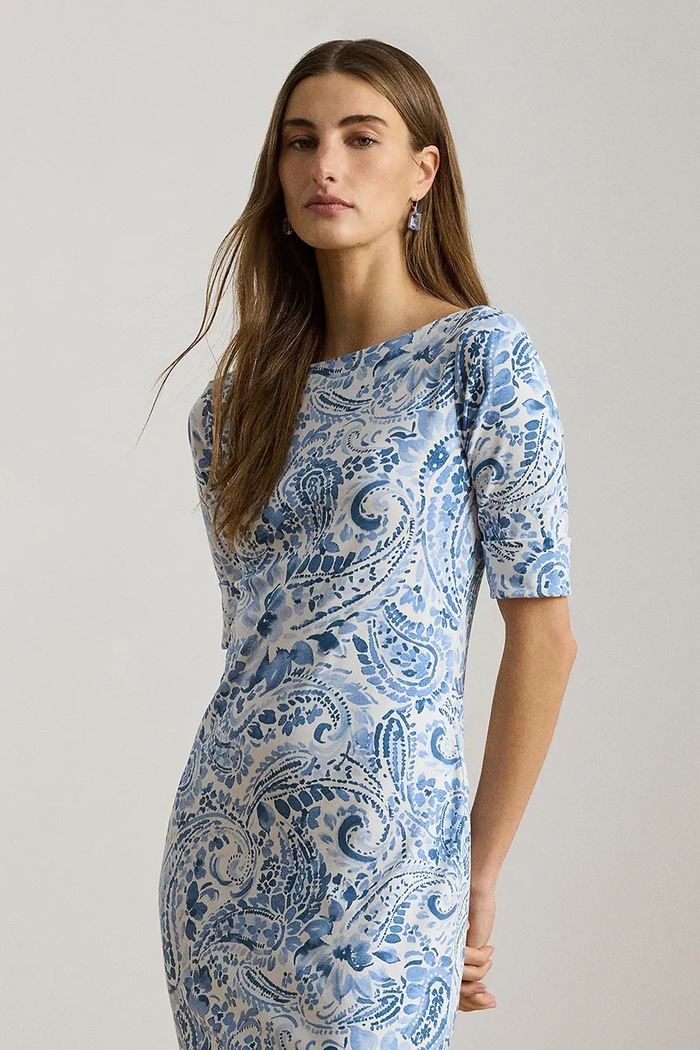 Oblečenie Lauren Ralph Lauren šaty bavlnené 200B22023 modrá