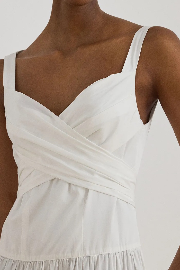 Βαμβακερό φόρεμα Lauren Ralph Lauren λευκό 200P13460
