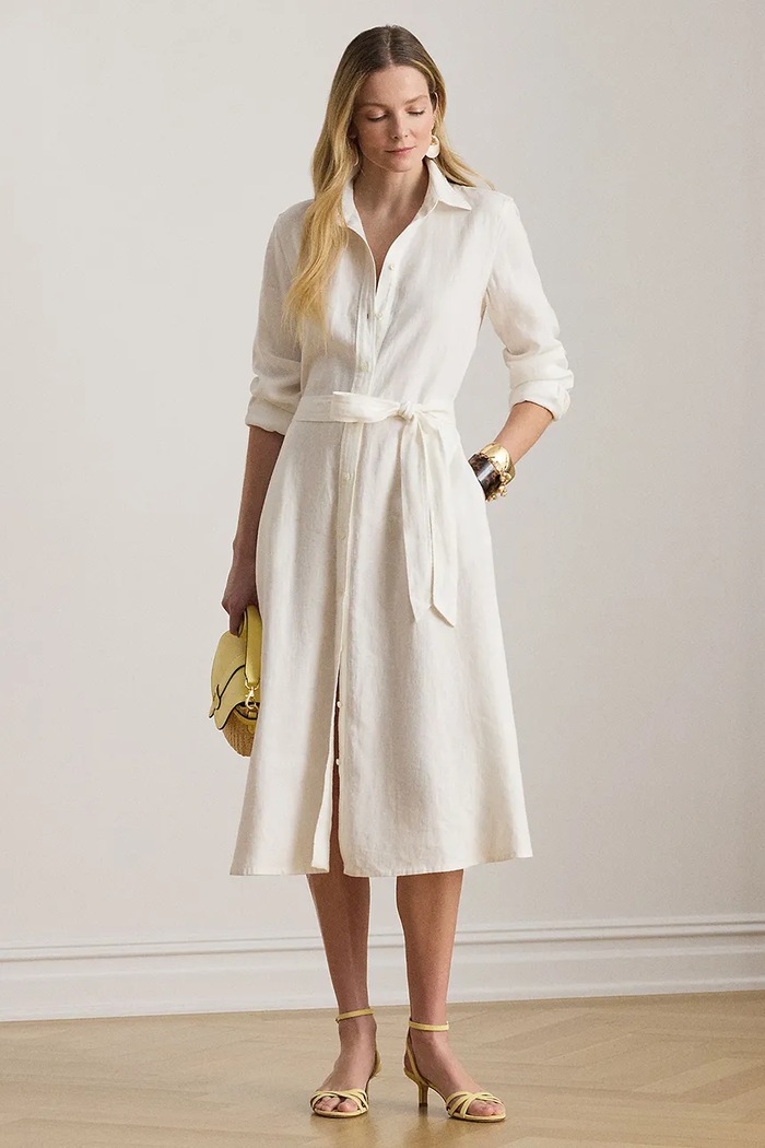 Lauren Ralph Lauren rochie din in alb 200P13687