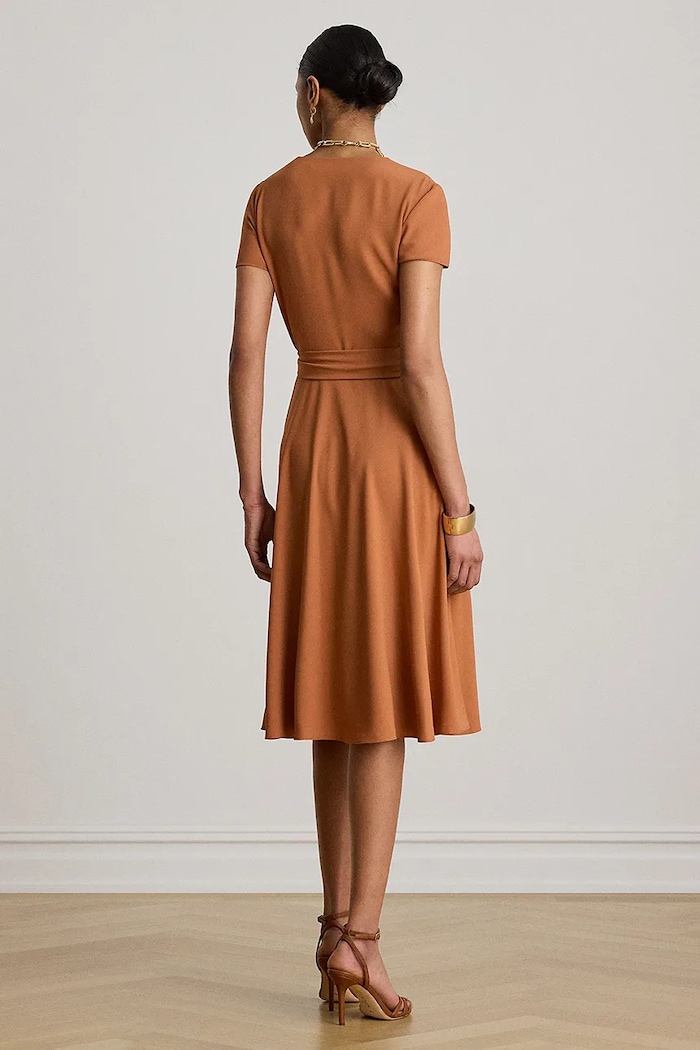 Lauren Ralph Lauren sukienka kopertowa 200P13812 pomarańczowy SS26