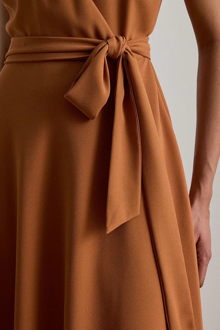 Lauren Ralph Lauren sukienka kopertowa 200P13812 pomarańczowy