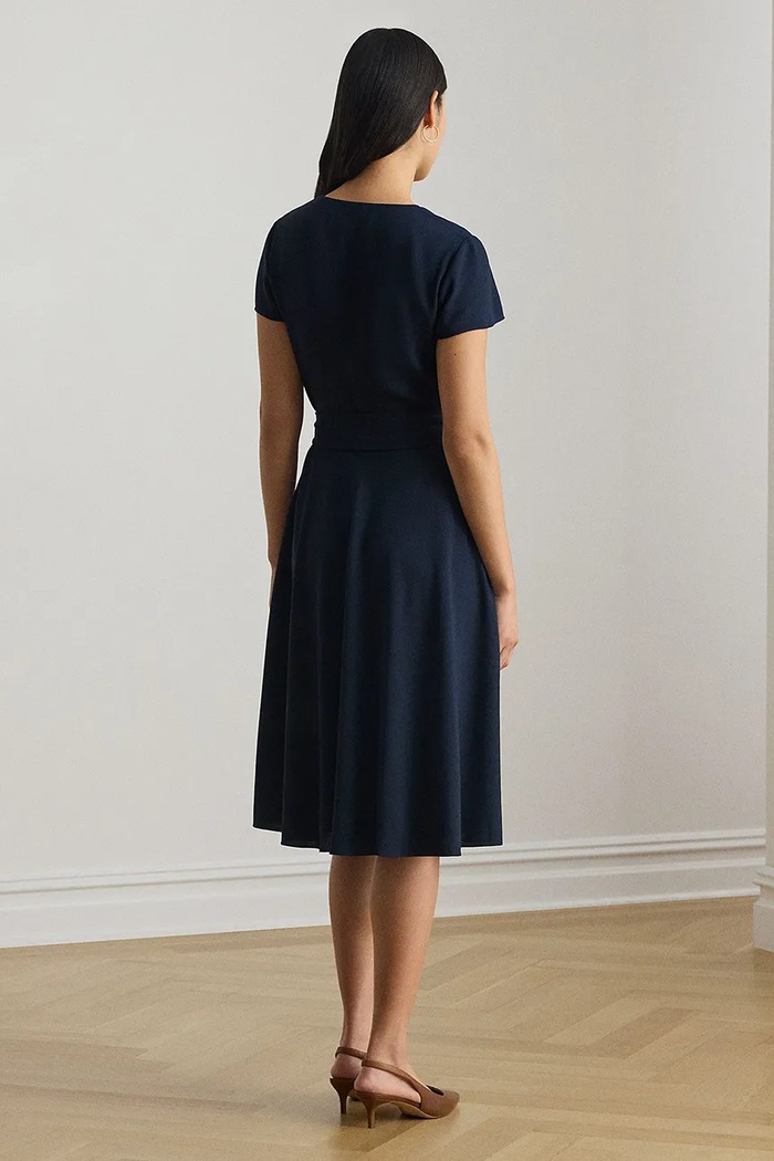 Lauren Ralph Lauren šaty s viazaním 200P13812 tmavomodrá SS26