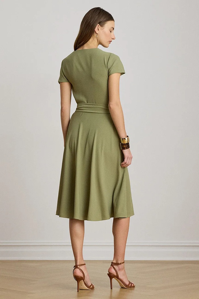 Lauren Ralph Lauren sukienka kopertowa 200P13812 zielony SS26