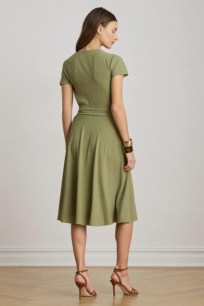Lauren Ralph Lauren sukienka kopertowa 200P13812 zielony SS26