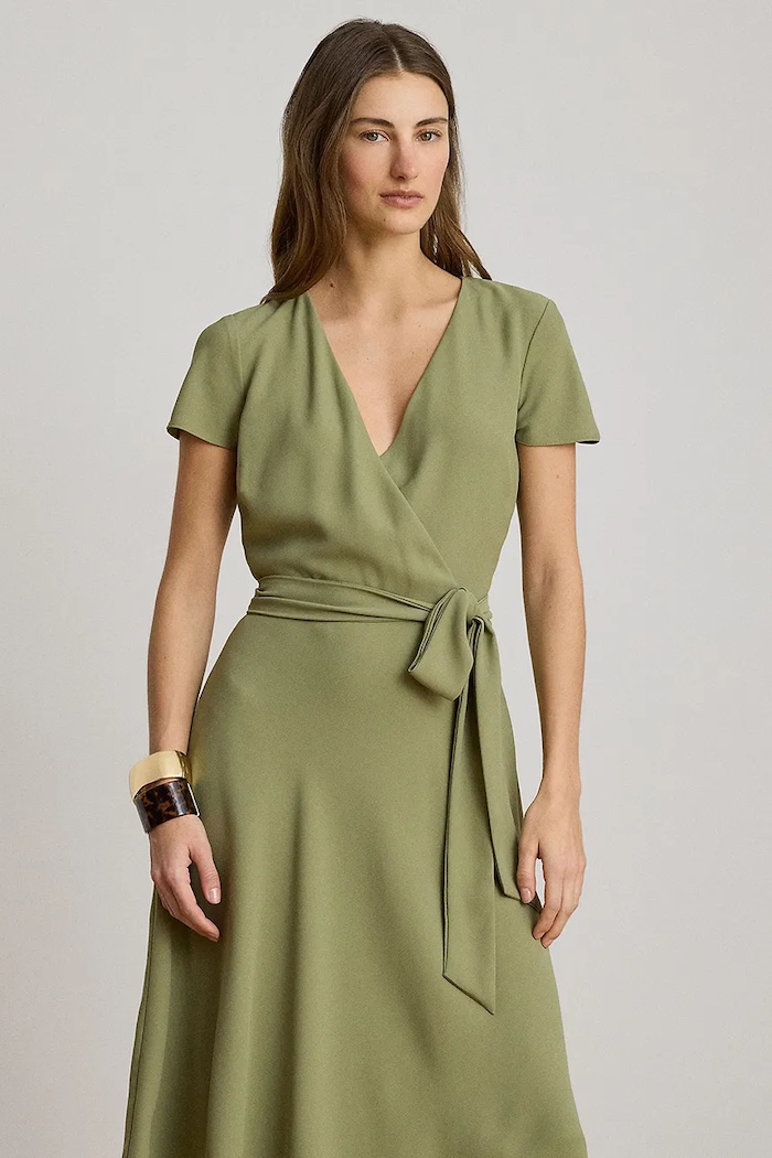 Odzież Lauren Ralph Lauren sukienka kopertowa 200P13812 zielony