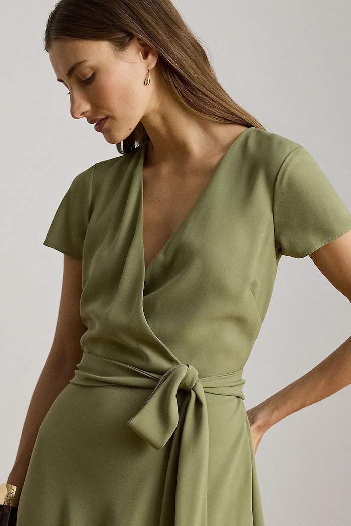 Lauren Ralph Lauren sukienka kopertowa zielony 200P13812