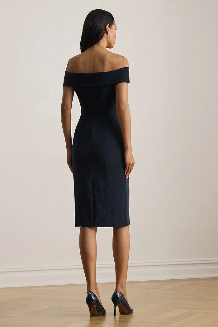 Lauren Ralph Lauren šaty s odhalenými ramenami 253982166 tmavomodrá SS26