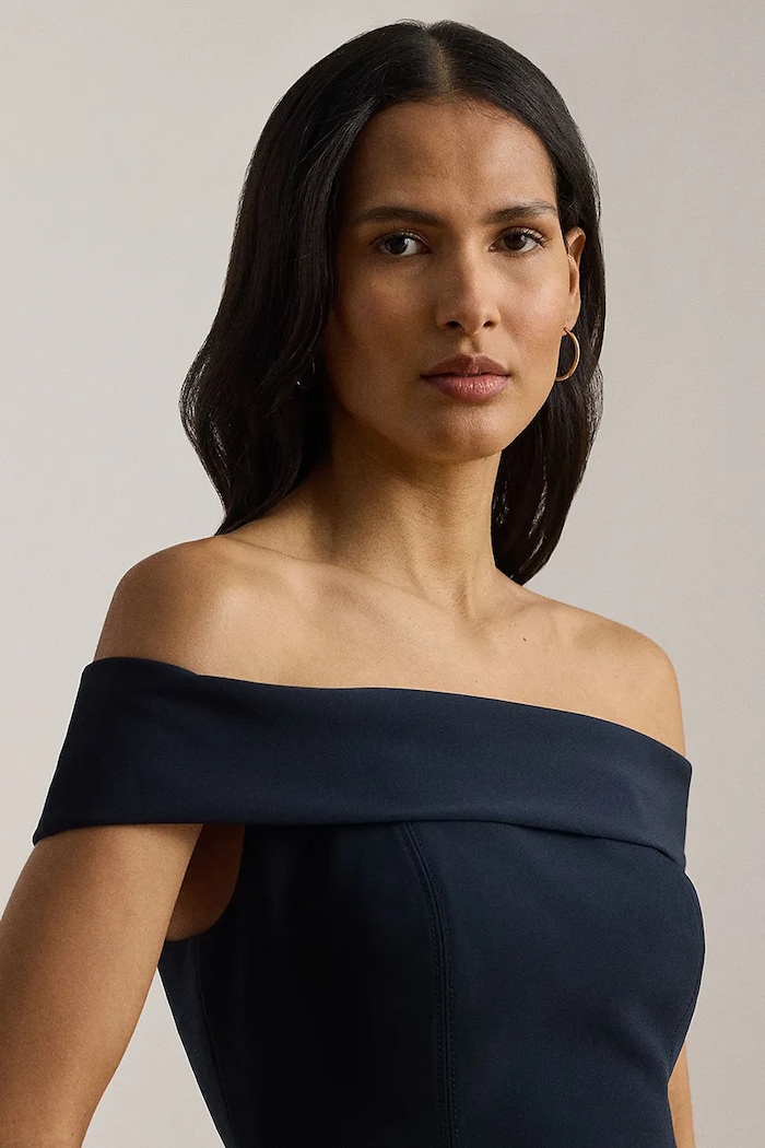 Lauren Ralph Lauren šaty s odhalenými ramenami tmavomodrá 253982166