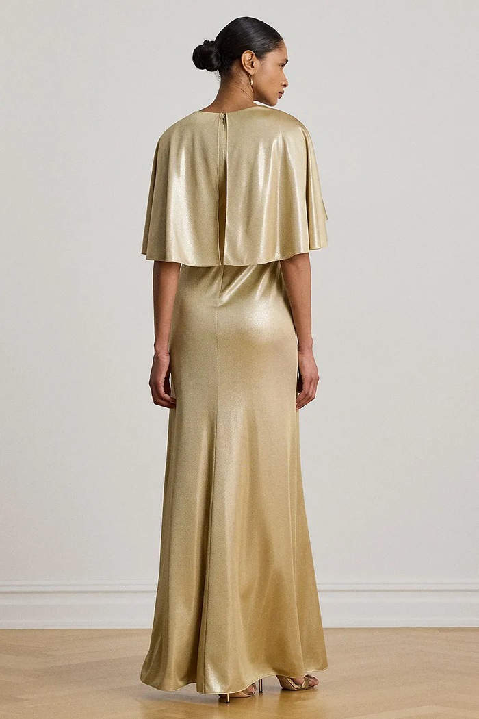 Lauren Ralph Lauren sukienka rozkloszowana 253P04061 beżowy SS26