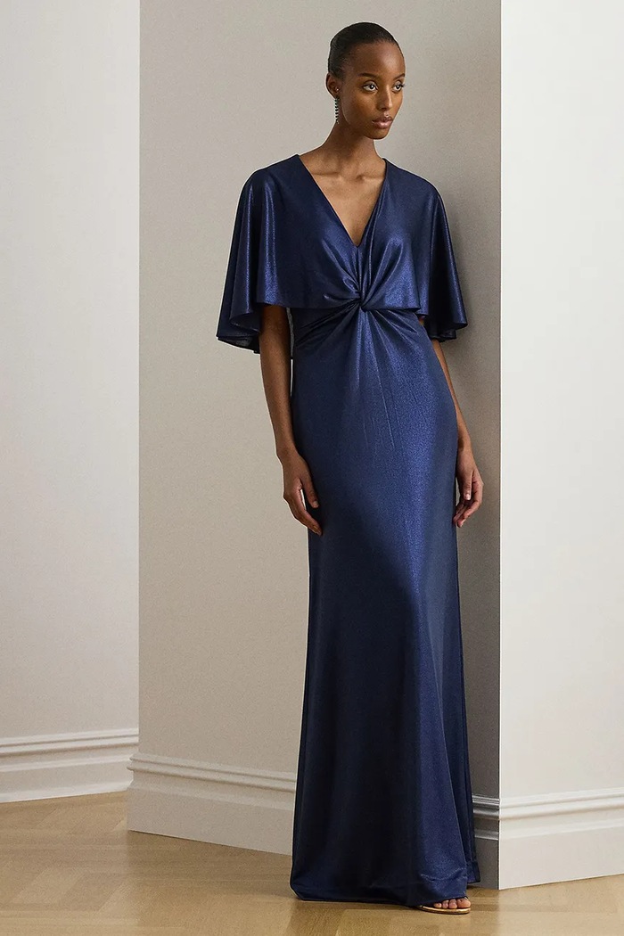 Рокля Lauren Ralph Lauren еластичен тъмносин 253P04061