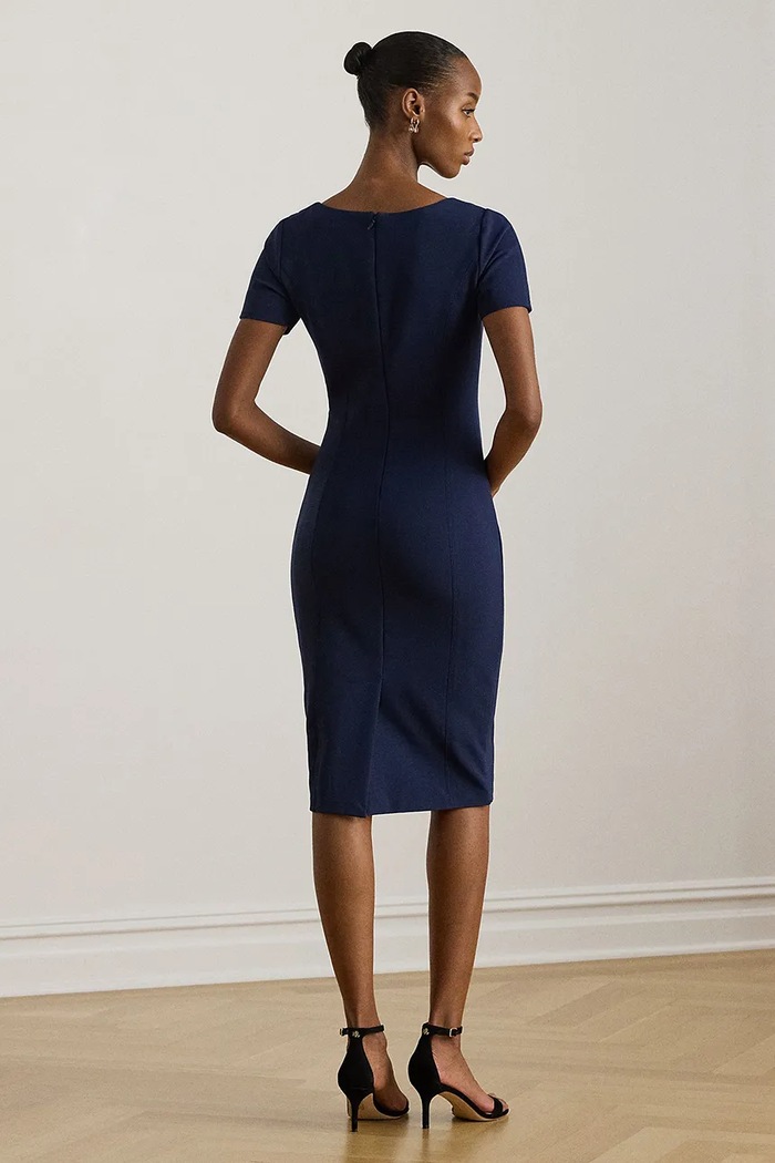 Lauren Ralph Lauren šaty s viskózou 253P08759 tmavomodrá SS26