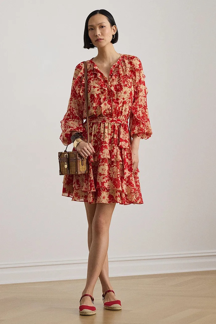 Lauren Ralph Lauren rochie de vară rosu 200P08669
