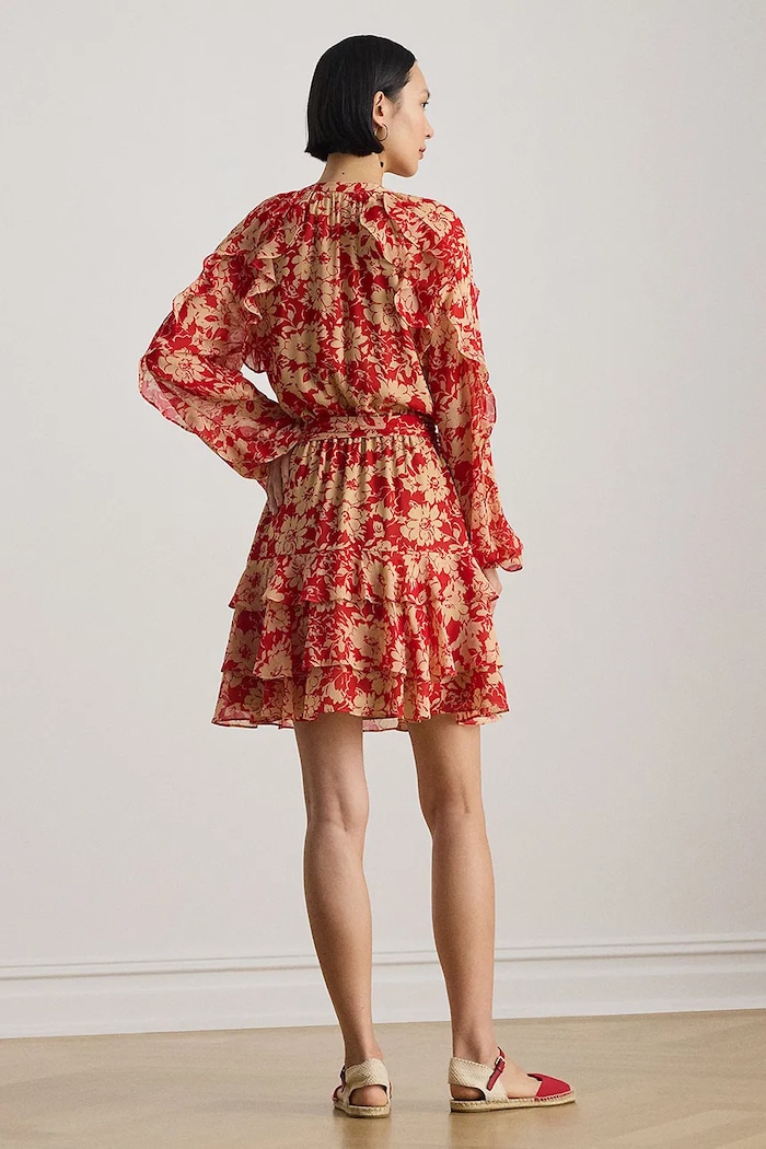 Lauren Ralph Lauren rochie de vară 200P08669 rosu SS26