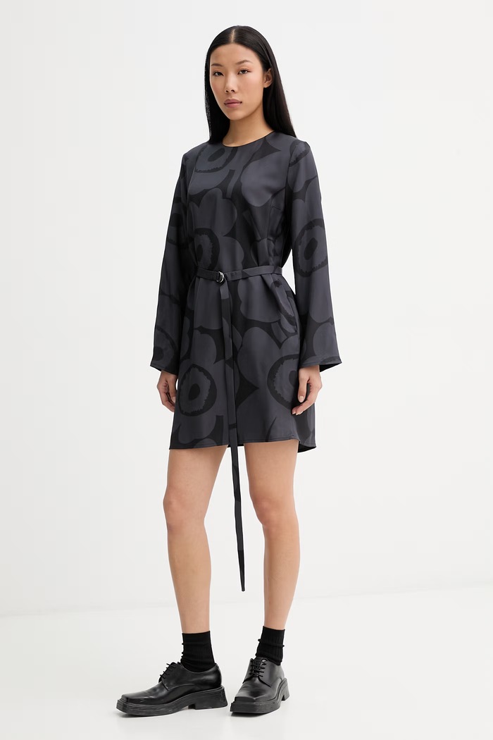 Marimekko rochie din vâscoză 095132 negru SS26