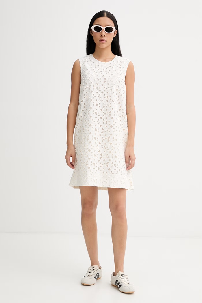 Marimekko лятна рокля от памук 095210 бежов SS26