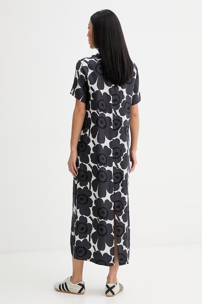 Ρούχα Marimekko καλοκαιρινό φόρεμα με lyocell 095147 μαύρο