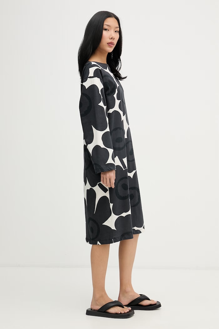 Marimekko rochie din bumbac 095040 negru SS26