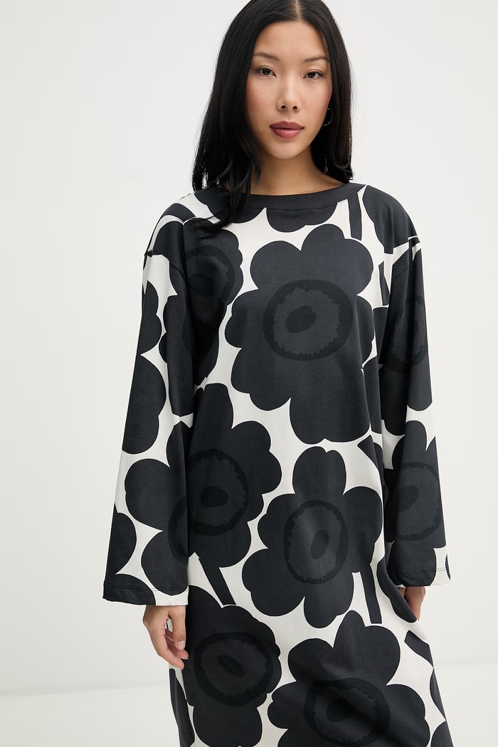 Marimekko rochie din bumbac negru 095040