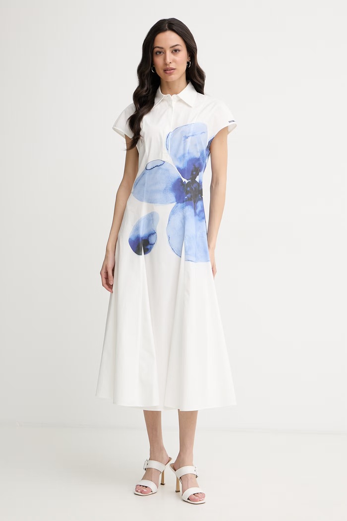 Max&Co. rochie de vară din bumbac MCOGIORNO alb 2616221064200