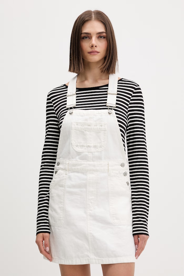 Tommy Jeans sukienka jeansowa biały DW0DW22002