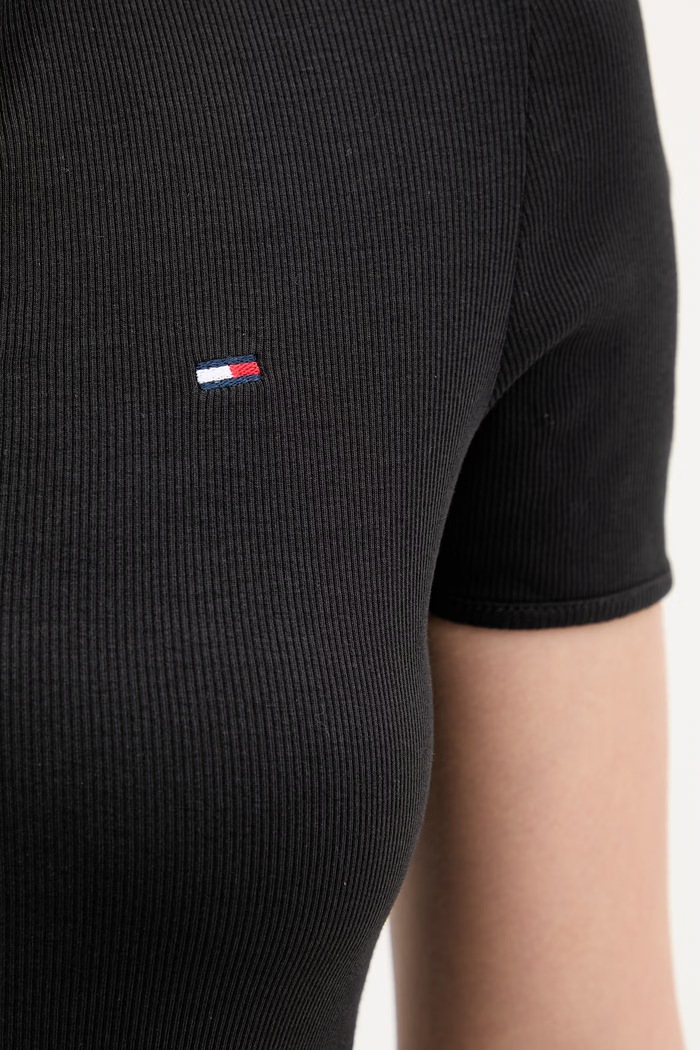 Tommy Jeans rochie cu bumbac DW0DW22331 negru