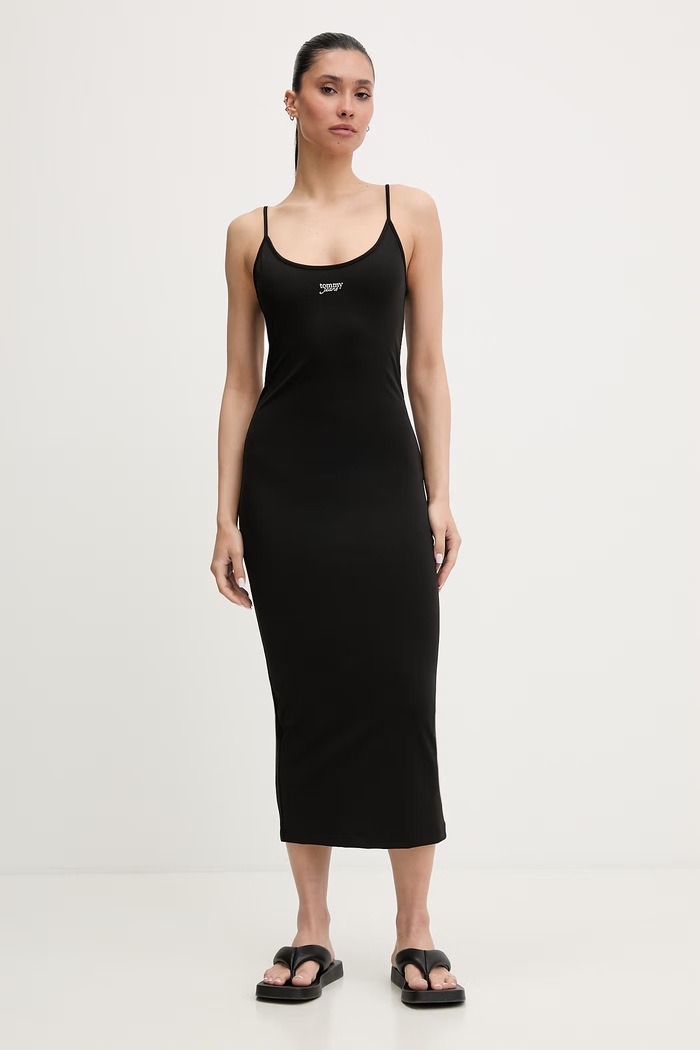 Tommy Jeans rochie bodycon negru DW0DW22334