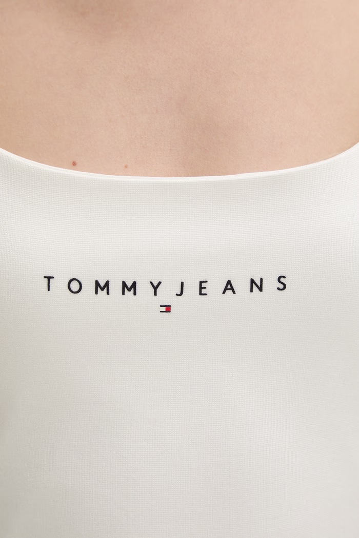 Tommy Jeans obleka z viskozo DW0DW22338 bela