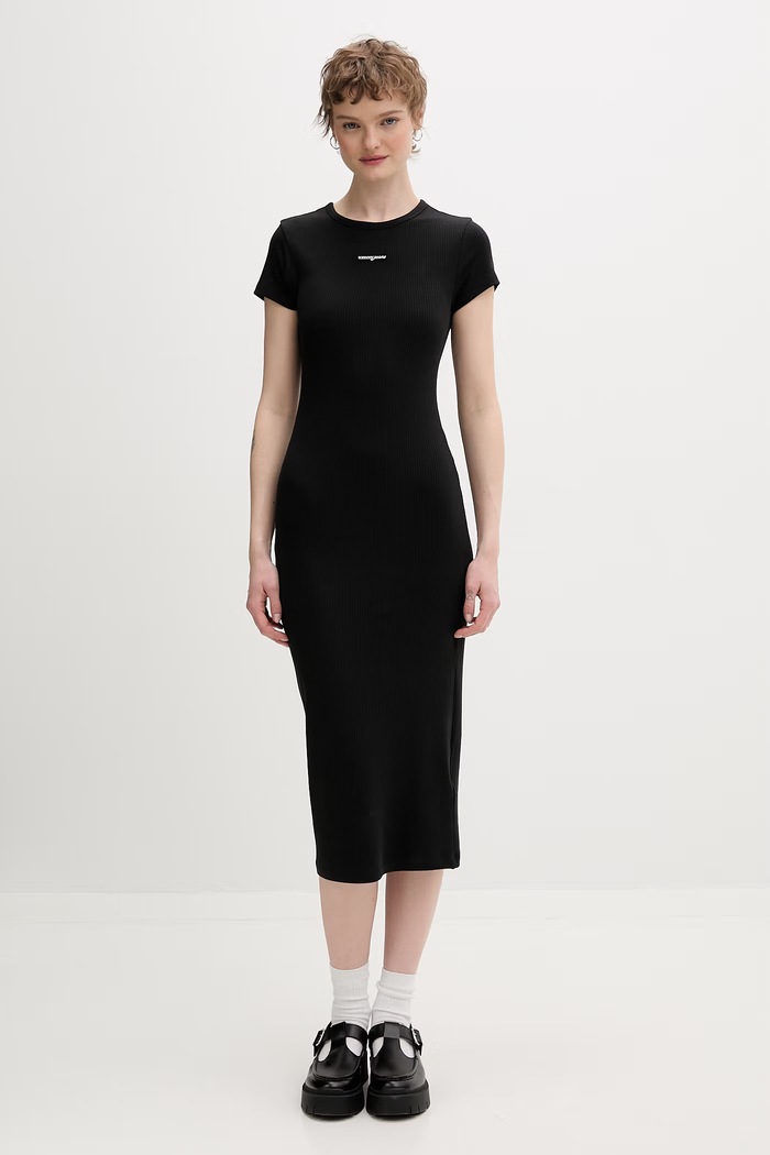 Tommy Jeans рокля от вискоза черен DW0DW22339