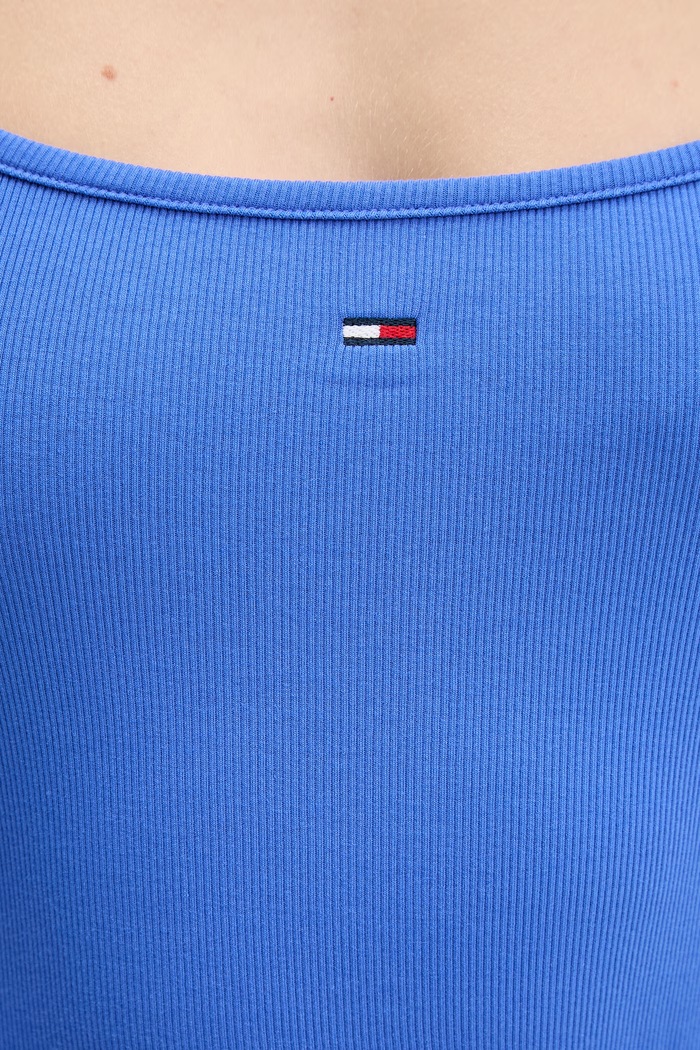Tommy Jeans sukienka rozkloszowana bawełniana DW0DW22352 fioletowy